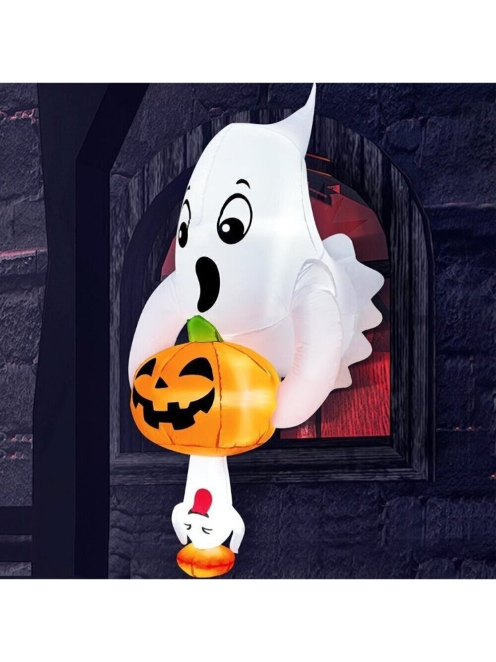 Joiedomi 6 FT Halloween Inflatable Ghost & Pumpkin Outdoor Blow Up Window Decor